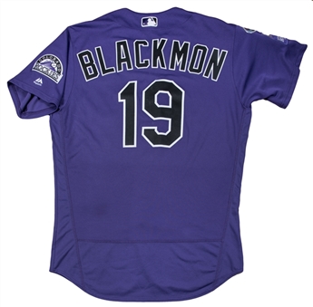 2018 Charlie Blackmon Game Used & Photo Matched Colorado Rockies Alternate Jersey Used In 9 Games For 3 Home Runs (MLB Authenticated) 